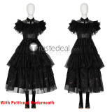Wednesday Addams Prom Gown Black Cosplay Costume 1