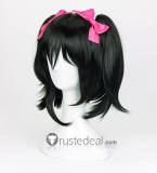 Love Live Nico Yazawa Black Ponytails Cosplay Wig Hair Bows