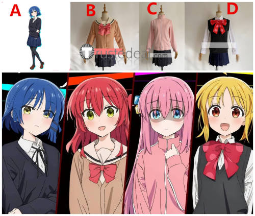 Bocchi the Rock Hitori Nijika Ryo Ikuyo School Uniform Cosplay Costume