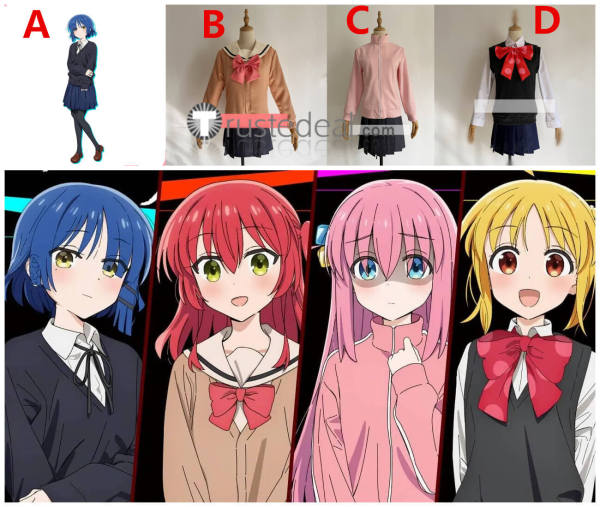 Bocchi the Rock Hitori Nijika Ryo Ikuyo School Uniform Cosplay Costume