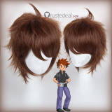 Pokemon Gary Oak Okido Green Brown Cosplay Wig