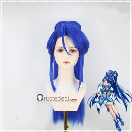 Pretty Cure PreCure Minazuki Karen Kise Yayoi Cure Aqua Cure Peace Styled Ponytail Cosplay Wig