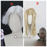 Final Fantasy14 FFXIV Gyr Abanian Plait Miqote Hair Cid nan Garlond Venat Silver Styled Cosplay Wig