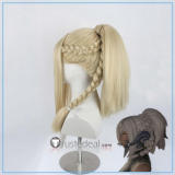 Final Fantasy14 FFXIV Gyr Abanian Plait Miqote Hair Cid nan Garlond Venat Silver Styled Cosplay Wig