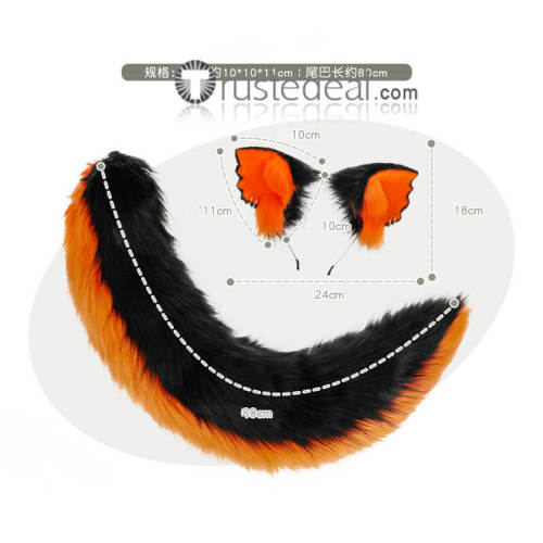 Arknights Aak Cosplay Wig Ears Tail Props Accessories