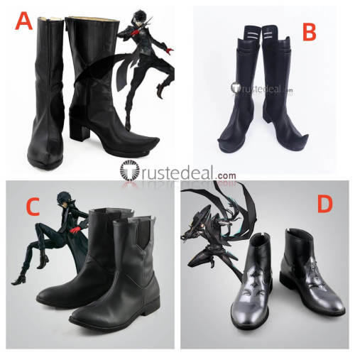 Persona 5 Protagonist Joker Zenkichi Hasegawa Akira Kurusu Black Cosplay Boots Shoes