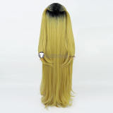 Haikyuu Kenma Kozume Blonde Black Genderbend Female Long Cosplay Wigs