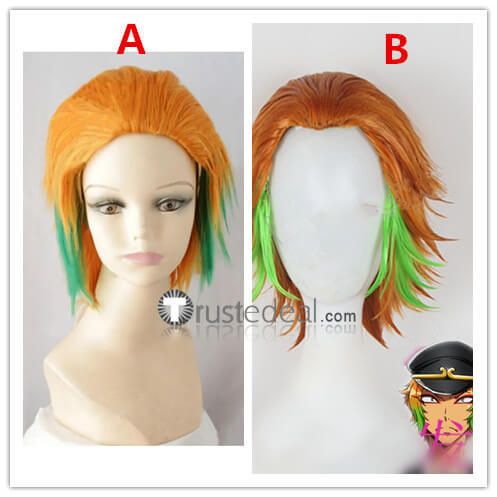 Nanbaka Samon Gokuu Styled Orange Green Cosplay Wig