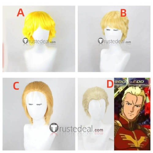 Mobile Suit Gundam Seed Char Aznable Blonde Yellow Cosplay Wigs