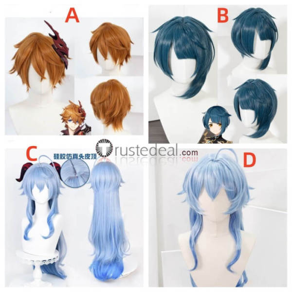 Genshin Impact Xingqiu Ganyu Tartaglia Cosplay Wig
