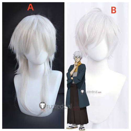 Bungou Stray Dogs Yukichi Fukuzawa Silver White Cosplay Wigs