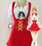 One Piece Cake Island Arc Nami  Pink Red Cosplay Costume