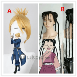 FullMetal Alchemist Mei Chang Riza Hawkeye Blonde Black Styled Cosplay Wig