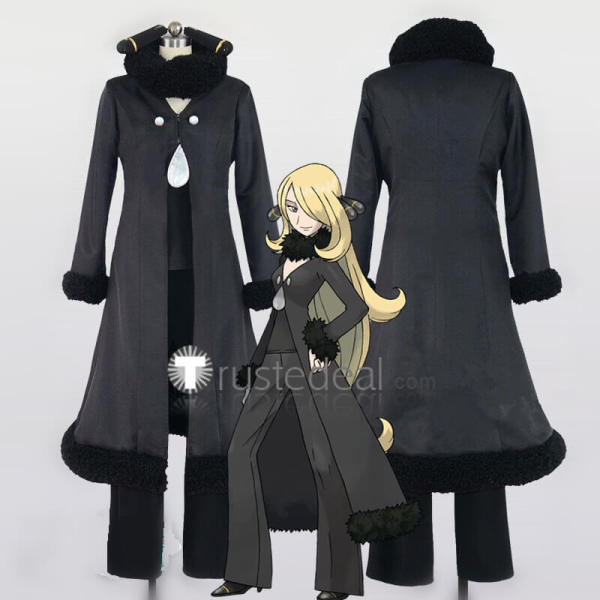 Pokemon Cynthia Black Cosplay Costume