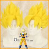 Dragon Ball Son Goku Yellow Blonde Blue Pink Spiky Styled Cosplay Wig