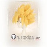 Dragon Ball Son Goku Yellow Blonde Blue Pink Spiky Styled Cosplay Wig