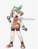 Pokemon May Haruka Sapphire Birch Orange Red Cosplay Costume