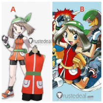 Pokemon May Haruka Sapphire Birch Orange Red Cosplay Costume