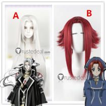 Trinity Blood Esther Blanchett Abel Nightroad Isaak Fernand von Kampfer Black Silver Red Cosplay Wig