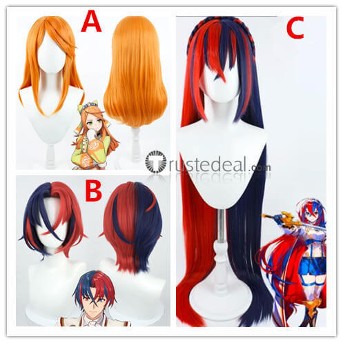 Fire Emblem Engage Alear Lueur Etie Blue Red Cosplay Wigs