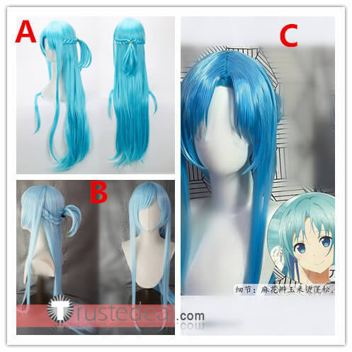 Sword Art Online Asuna Undine Blue Styled Cosplay Wig