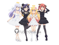 Gabriel DropOut Vignette Tsukinose April Raphiel Ainsworth Shiraha White Black Dress Cosplay Costume