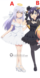 Gabriel DropOut Vignette Tsukinose April Raphiel Ainsworth Shiraha White Black Dress Cosplay Costume
