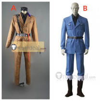 Hetalia Axis Powers 2P Italy Feliciano Vargas Blue Brown Cosplay Costume