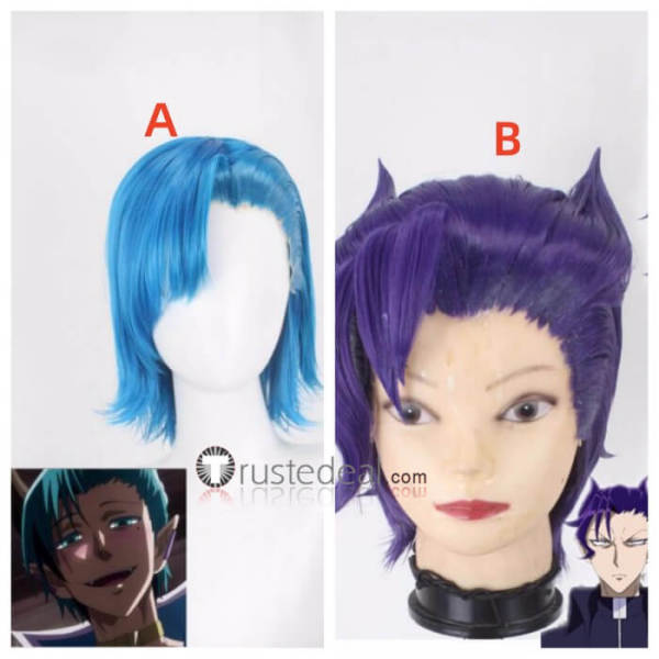 Mairimashita Iruma kun Amy Ami Kirio Naberius Kalego Purple Blue Styled Cosplay Wig