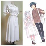 Eromanga Sensei Manga Sagiri Izumi White Lolita Chiffon Cosplay Costume