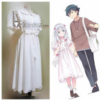 Eromanga Sensei Manga Sagiri Izumi White Lolita Chiffon Cosplay Costume