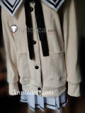 Kimi to Kanojo to Kanojo no Koi Mukou Aoi Miyuki Sone White Black School Uniform Yellow Cardigan Cosplay Costume