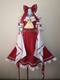 Touhou Project Reimu Hakurei Witch Red White Cosplay Costume