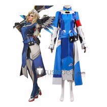 Overwatch Angela Mercy Combat Medic Ziegler Blue Cosplay Costume