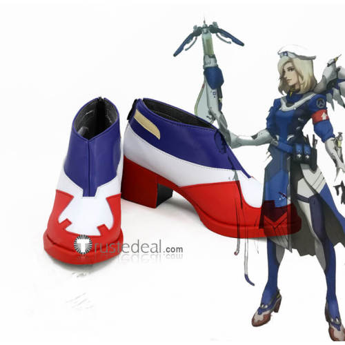 Overwatch Angela Ziegler Mercy Dr. Ziegler Combat Medic Ziegler Atlantic Cosplay Boots Shoes