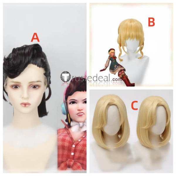 Overwatch Mercy DVA Cruiser Sleighing Styled Cosplay Wigs