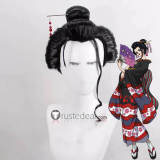 One Piece Kozuki Hiyori Nico Robin Oiran Geisha Blue Black Styled Cosplay Wig