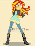 My Little Pony Equestria Girls Sunset Shimmer Black Pink Blue Cosplay Costume 2