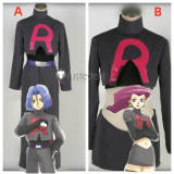 Pokemon Team Rocket James Jessie Grey Cosplay Costume