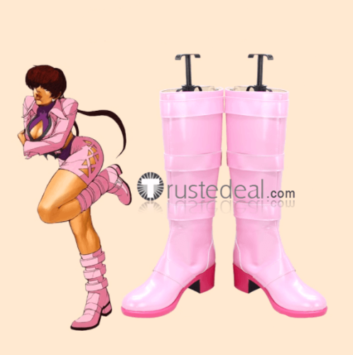 The King of Fighters KOF Orochi Shermie Pink Cosplay Shoes Boots