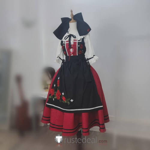 Spice and Wolf Holo Horo Alsace Costume Cosplay Lolita Embroidery Flowers Dress