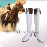 The Legend of Zelda Breath of the Wild Game Link Gerudo Female Royal Guard White Cosplay Shoes