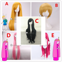 Adventure Time Marceline Abadeer the Vampire Queen Princess Bubblegum Fionna Finn Cosplay Wig