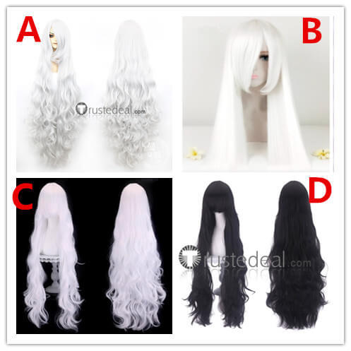 Adventure Time Marceline Abadeer the Vampire Queen Ice Queen White Black Cosplay Wig