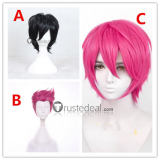 Adventure Time Marshall Lee the Vampire King Prince Gumball Pink Black Cosplay Wig