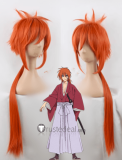 Rurouni Kenshin Himura Kenshin Brown Orange Styled Cosplay Wig