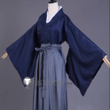 Rurouni Kenshin Himura Kenshin Red Blue Kimono Cosplay Costume 2