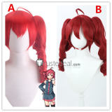 VOCALOID Kasane Teto Red Ponytails Twin Drills Cosplay Wig