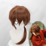 Rurouni Kenshin Himura Kenshin Brown Orange Styled Cosplay Wig