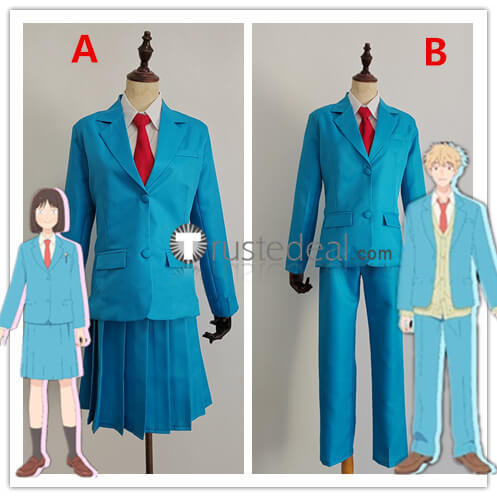 Skip and Loafer Sousuke Shima Mitsumi Iwakura Blue Uniform Cosplay Costume 2